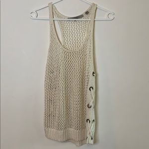 Fishnet knit tank top